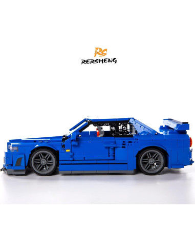 Coche Deportivo Rersheng GTRS R34 Azul 833 Piezas 1:14