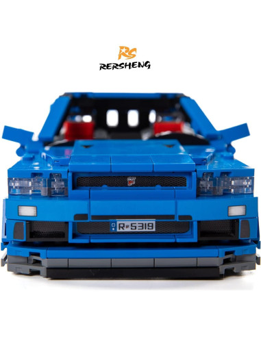 Coche Deportivo Rersheng GTRS R34 Azul 833 Piezas 1:14