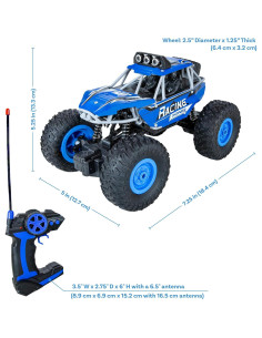 Coche de Control Remoto Monster Truck Sunnydaze 1:16 Neumáticos Pivotantes 2