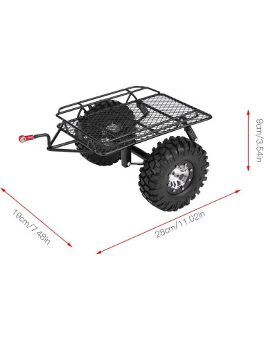 Remolque Volcador RC Dilwe 1/10 para D90/SCX10 - Metal