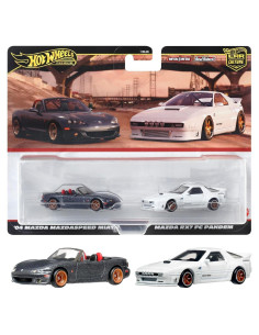 Hot Wheels Premium 2-Pack Mazda Miata y RX7 FC HRR75