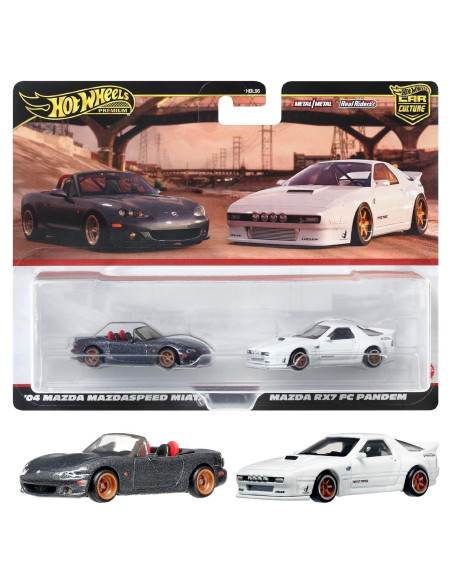 Hot Wheels Premium 2-Pack Mazda Miata y RX7 FC HRR75