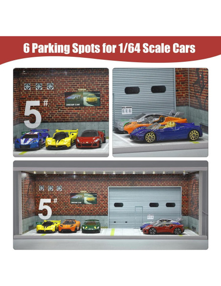 Garaje de Estacionamiento para Autos 1:64 Hot Wheels con Luces