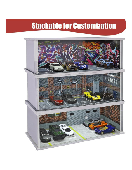 Garaje de Estacionamiento para Autos 1:64 Hot Wheels con Luces