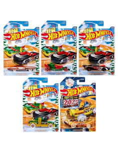 Hot Wheels 2024 Set Coleccionable 5 Coches Diecast Navideños 1:64
