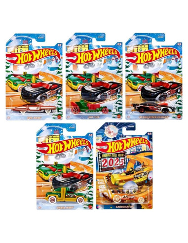 Hot Wheels 2024 Set Coleccionable 5 Coches Diecast Navideños 1:64
