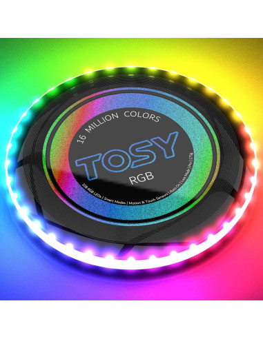 Frisbee LED TOSY Paquete de 3 - Negro y Azul, 16 Millones de Colores