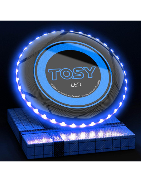Frisbee LED TOSY Paquete de 3 - Negro y Azul, 16 Millones de Colores