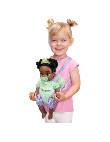 Muñeca Bebé Tiana Deluxe Disney con Transportador y Amigo