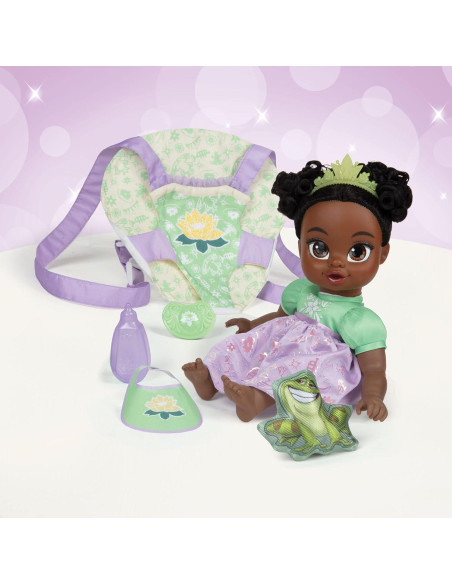 Muñeca Bebé Tiana Deluxe Disney con Transportador y Amigo
