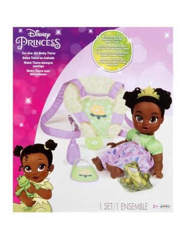 Muñeca Bebé Tiana Deluxe Disney con Transportador y Amigo