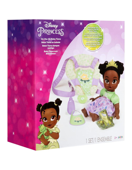 Muñeca Bebé Tiana Deluxe Disney con Transportador y Amigo