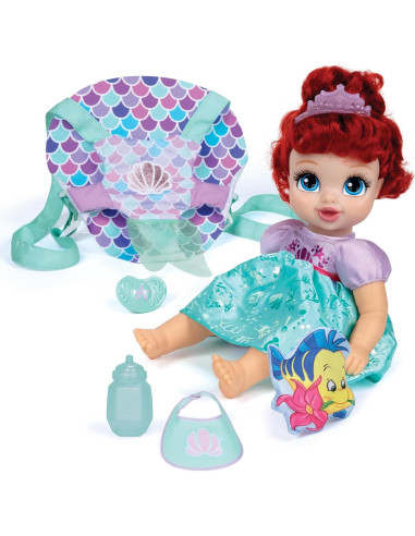 Muñeca Bebé Ariel Princesa Disney Deluxe con Transportador