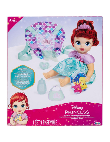 Muñeca Bebé Ariel Princesa Disney Deluxe con Transportador