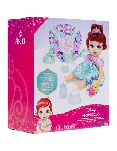 Muñeca Bebé Ariel Princesa Disney Deluxe con Transportador