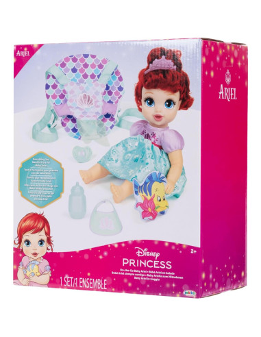 Muñeca Bebé Ariel Princesa Disney Deluxe con Transportador