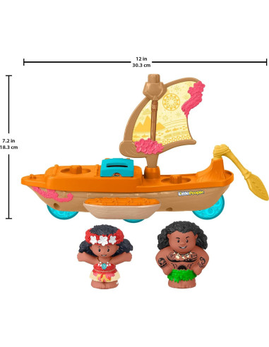 Barco de Juguete Fisher-Price Little People Moana y Maui