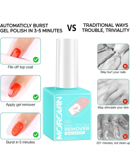Removedor de Esmalte de Uñas en Gel Morovan - Rápido y Efectivo