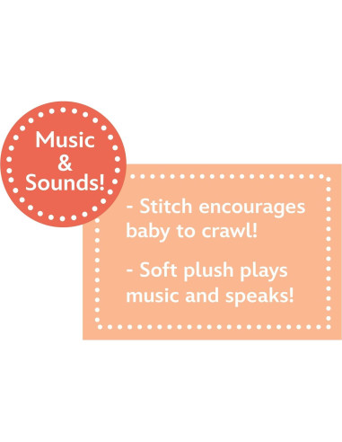 Juguete de Peluche Interactivo Disney Stitch 25.4 cm para Gatear
