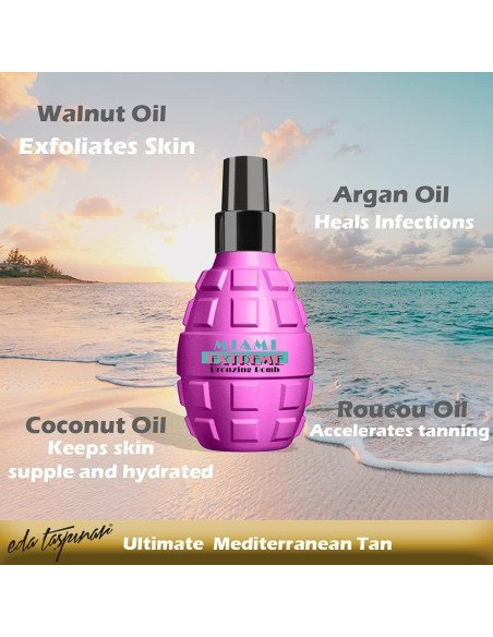 Aceite bronceador oscuro Eda Taspinar 200 ml sin SPF