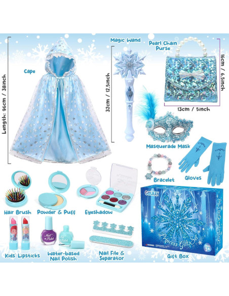 Kit de Maquillaje y Disfraz Golray para Niñas 3-8 Años