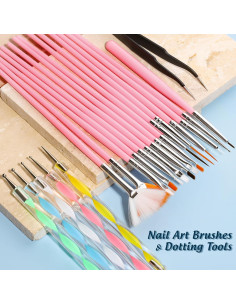 Kit de Arte de Uñas FANDAMEI - 15 Pinceles + Lentejuelas 2