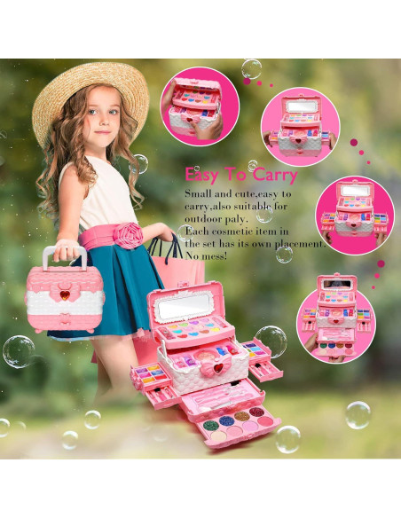 Kit de Maquillaje para Niñas Mrabbitoo 57 Piezas Rosa