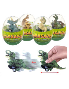 Paquete de 4 Huevos de Dinosaurio Jumbo con Coches Cherislpy