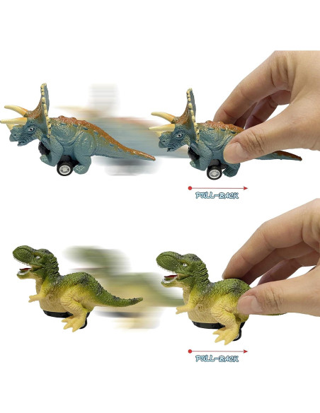 Paquete de 4 Huevos de Dinosaurio Jumbo con Coches Cherislpy