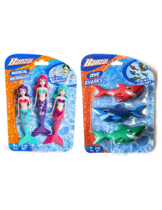 Conjunto de Juguetes de Muñecas Sirenas y Tiburones Banzai