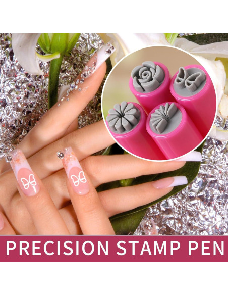 15 Bolígrafos de Estampado Floral METOOLS para Uñas DIY