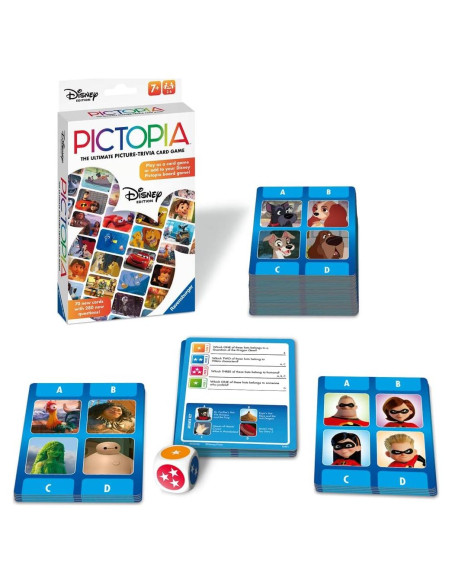Juego de Cartas Pictopia Disney Ravensburger - Trivia Familiar