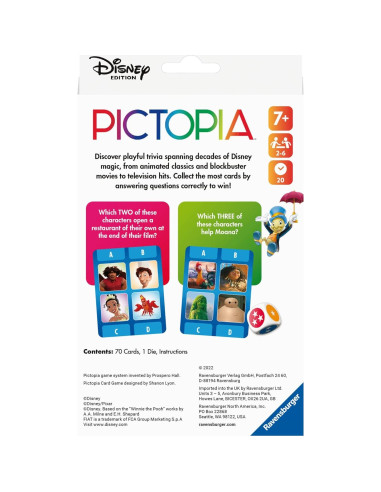 Juego de Cartas Pictopia Disney Ravensburger - Trivia Familiar