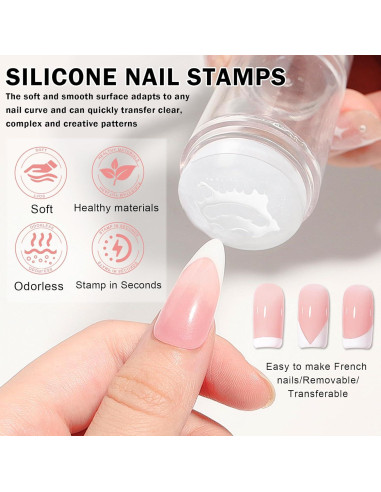 Kit de Manicura Francesa LZXLUKGIR con Esmalte de Gel Rosa y Blanco