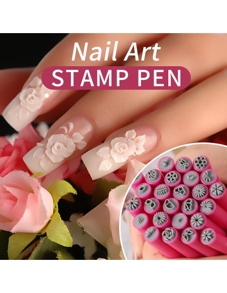 15 Bolígrafos de Estampado Floral METOOLS para Uñas DIY