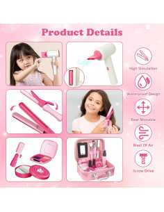 Set de Belleza RedCrab para Niñas - Kit de Maquillaje y Peluquería 2