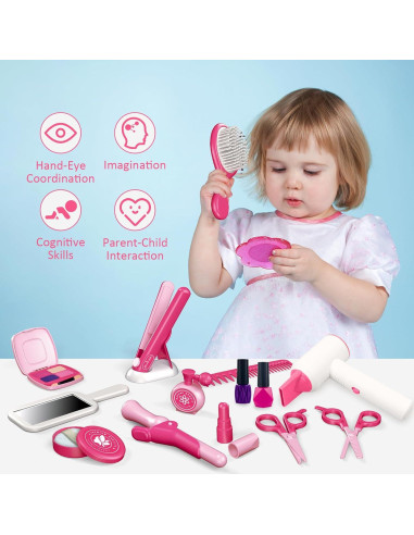 Set de Belleza RedCrab para Niñas - Kit de Maquillaje y Peluquería