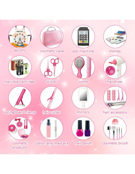 Set de Belleza RedCrab para Niñas - Kit de Maquillaje y Peluquería