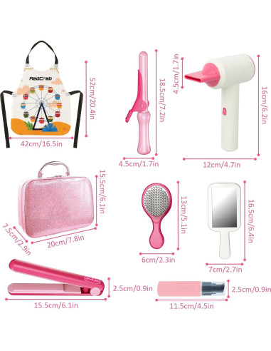 Set de Belleza RedCrab para Niñas - Kit de Maquillaje y Peluquería