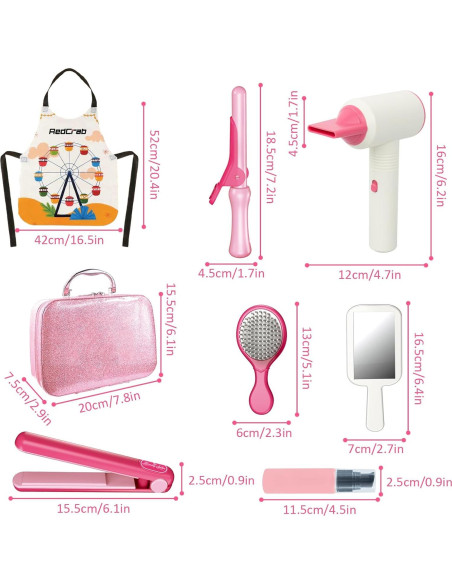 Set de Belleza RedCrab para Niñas - Kit de Maquillaje y Peluquería