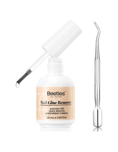 Removedor de Pegamento para Uñas Beetles 20ml con Empujador