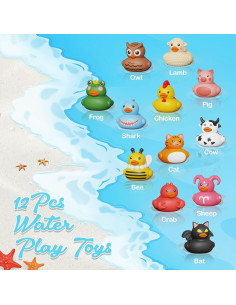 12 Patitos de Goma para Baño Shantou - Juguetes Sin Agujeros 2