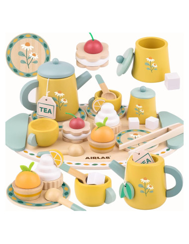 Juego de té de madera Airlab para niños 3 a 5 años