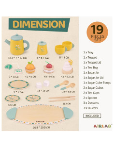 Juego de té de madera Airlab para niños 3 a 5 años 2