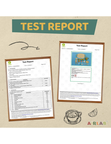 Juego de té de madera Airlab para niños 3 a 5 años