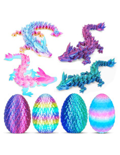 4 Huevos de Dragón Impresos en 3D Ivrmtal Coloridos