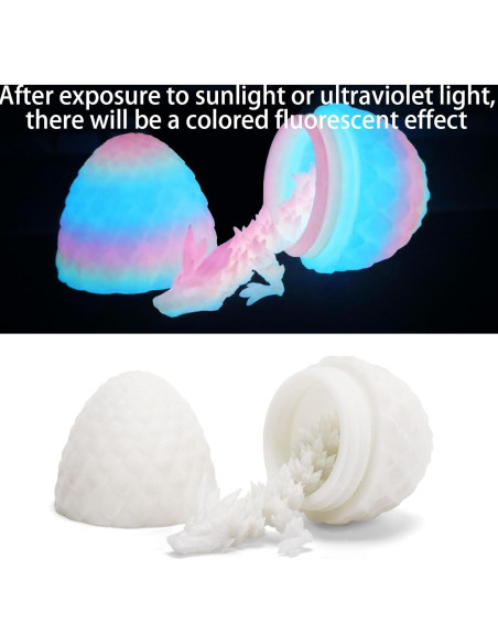 4 Huevos de Dragón Impresos en 3D Ivrmtal Coloridos