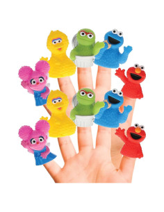 Juego de 10 Marionetas de Dedo Plaza Sésamo - Educativas y Acuáticas