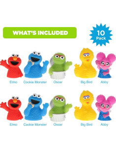 Juego de 10 Marionetas de Dedo Plaza Sésamo - Educativas y Acuáticas 2