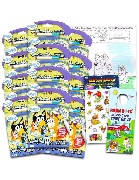 Conjunto de 12 Libros para Colorear Bluey Imagine Ink